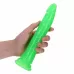 Зеленый люминесцентный фаллоимитатор на присоске - 25 см зеленый 
