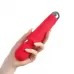 Красный жезловый вибромассажер с рифленой ручкой - 20,4 см красный 
