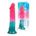 Яркий двухцветный фаллоимитатор с присоской разноцветный 