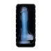 Прозрачно-синий фаллоимитатор, светящийся в темноте, Steve Glow - 20 см синий 