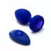Синяя вибропробка Vibrating Jewel Plug L/XL - 11 см синий 