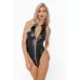 Эротическое боди с молнией Powerwetlook bodysuit with front zipper черный S