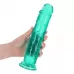 Зеленый фаллоимитатор Crystal Clear на присоске - 25 см зеленый 