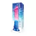 Яркий розово-синий фаллоимитатор с присоской розовый с синим 