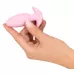 Розовая анальная пробка с вибрацией Cuties Vibrating Mini Butt Plug - 8 см розовый 