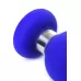 Синяя силиконовая анальная втулка с ограничителем - 13 см синий 