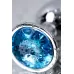 Серебристая конусовидная анальная пробка с голубым кристаллом - 7 см голубой 