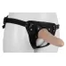 Пустотелый страпон Harness CLASSIC с бандажом - 15,5 см телесный с черным 