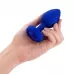 Синяя вибропробка Vibrating Jewel Plug L/XL - 11 см синий 