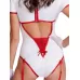 Пикантный костюм личной медсестры белый с красным L-XL