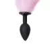 Черная анальная втулка с бело-розовым хвостиком - размер S черный 
