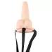 Полый страпон с вибрацией Vibrating Strap-On Sleeve - 17,5 см телесный 