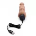 Кофейный вибратор-реалистик с клиторальными лепестками 7  Realistic Vibrator - 21,5 см кофейный 