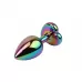 Радужная металлическая пробка Rainbow Heart Butt Plug - 7,1 см разноцветный 