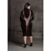 Облегающее длинное платье Carme с пикантной спинкой черный XL-4XL