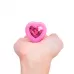 Розовый анальный плаг с кристаллом-сердцем Vibrating Heart Shape Jewel Plug S-M розовый 