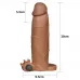 Коричневая насадка на пенис Add 3 Pleasure X Tender Vibrating Penis Sleeve с вибропулей - 20 см коричневый 