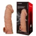 Телесная насадка на фаллос с фиксацией мошонки Cock Sleeve 001 Size M - 15,6 см телесный 