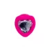 Розовая анальная втулка Diamond Heart с прозрачным кристаллом - 9,5 см прозрачный 