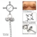 Металлические зажимы для сосков на цепочке Nipple Grips 4-Point Nipple Press with Bells серебристый 