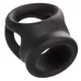 Черное тройное эрекционное кольцо Alpha Liquid Silicone Dual Cage   Ring черный 