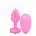 Розовый анальный плаг с кристаллом-сердцем Vibrating Heart Shape Jewel Plug S-M розовый 