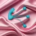 Бирюзовый вакуумный стимулятор клитора с вагинальными виброшариками бирюзовый 