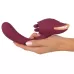 Малиновый вибратор с подвижными язычками 2 Function Vibrator - 20,6 см малиновый 