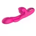 Розовый вибратор со стимуляцией клитора и фингерингом - 23,5 см розовый 
