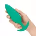 Зеленый ребристый анальный виброплаг Twist - 15,3 см зеленый 
