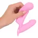 Нежно-розовая двойная вибронасадка на палец Vibrating Finger Extension - 17 см нежно-розовый 