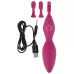 Ярко-розовый клиторальный вибратор с 3 насадками Spot Vibrator with 3 Tips - 17,9 см ярко-розовый 