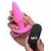 Розовая анальная вибропробка с пультом ДУ 21X Remote Control Vibrating Silicone Butt Plug - 10,4 см розовый 