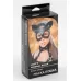 Эффектная кожаная маска кошки с ушками черный 