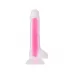 Прозрачно-розовый, светящийся в темноте фаллоимитатор - 18,5 см розовый 