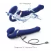 Синий безремневой страпон Multi Orgasm Size S с клиторальной стимуляцией синий 
