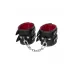 Черные кожаные наручники с двумя ремнями и красной подкладкой черный с красным 