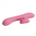 Розовый вибратор-кролик Gina с клиторальной щеточкой - 20,5 см розовый 