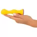 Желтый фигурный анальный вибратор - 12,6 см желтый 