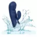 Синий вибромассажер-кролик Cashmere Silk Duo - 16,5 см синий 