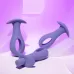 Набор из 3 анальных пробок с вибропулей Hole Punch Plug Set сиреневый 