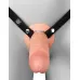 Телесный пустотелый фаллопротез 9’’ Hollow Silicone Strap-On - 24,1 см телесный с черным 