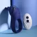 Синее эрекционное виброкольцо с клиторальной подушечкой и пультом ДУ Adjustable Fun Ring синий 