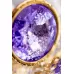 Золотистая анальная втулка с фиолетовым стразом - 7 см фиолетовый 
