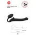 Черный безремневой страпон Silicone Bendable Strap-On - size S черный 