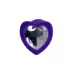 Фиолетовая анальная втулка Diamond Heart с прозрачным кристаллом - 7 см прозрачный 