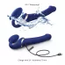 Синий безремневой страпон Multi Orgasm Size M с клиторальной стимуляцией синий 