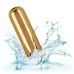 Золотистая вибропуля в чехле для хранения Rechargeable Hideaway Bullet - 7,5 см золотистый 